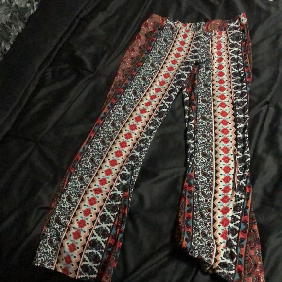 Cute Paisley Print Bell Bottom Pants - Picture 2 of 4